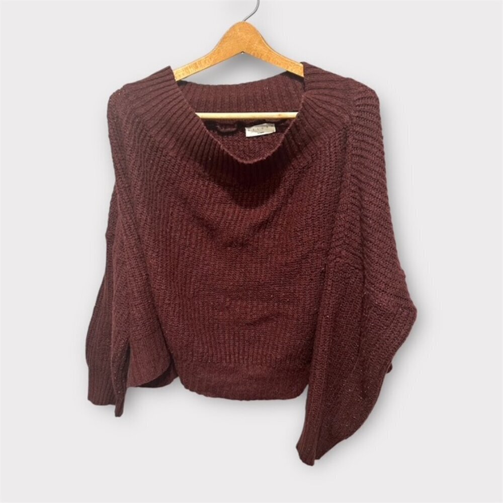 Exlura Womens Pullover Sweater Knit Long Sleeve Crew Neck Burgundy Size ~XXL